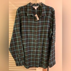 Old Navy NWT Plaid Flannel Shirt, Size XL Tall, Blue, Green